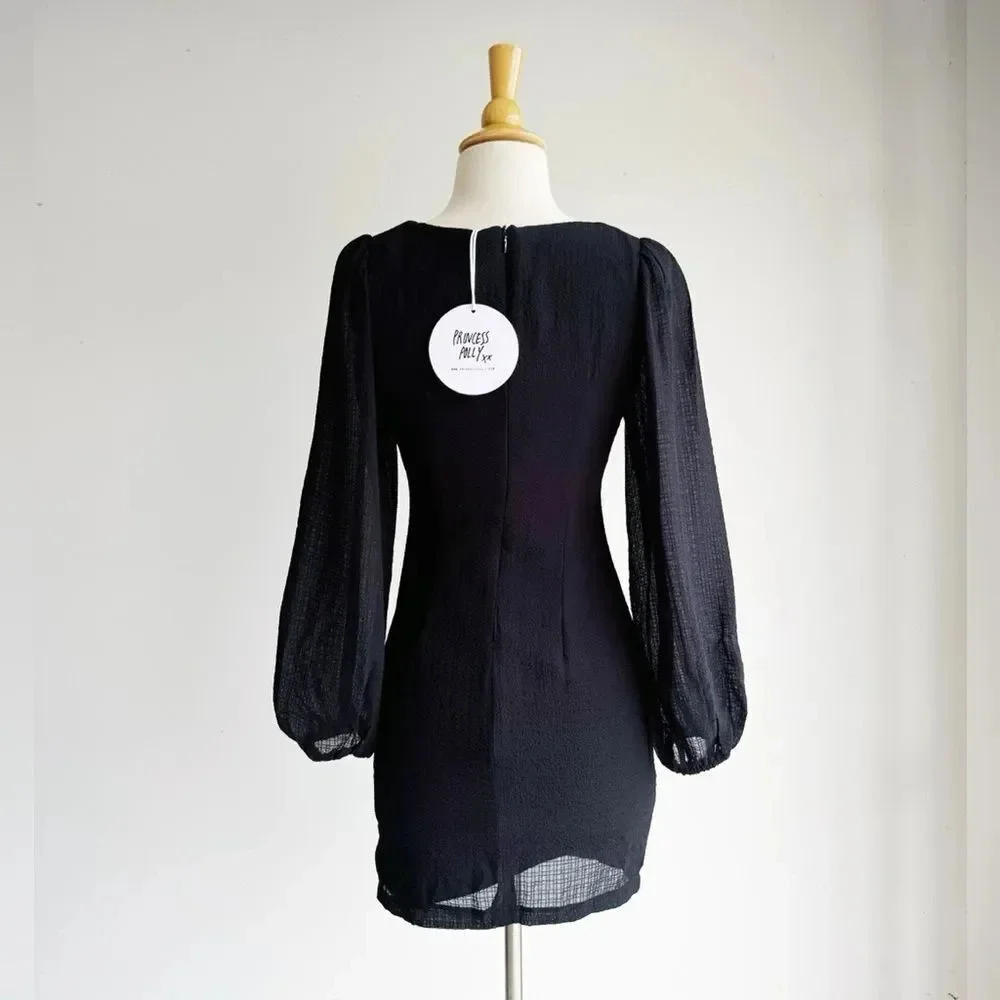NWT PRINCESS POLLY | Black Saxon Mini Dress | 2 - Picture 6 of 7